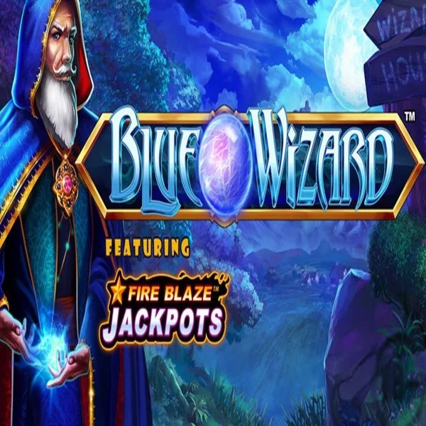 Blue Wizard Fire Blaze Jackpots logo – Slots by Rarestone Gaming at Scored Casino