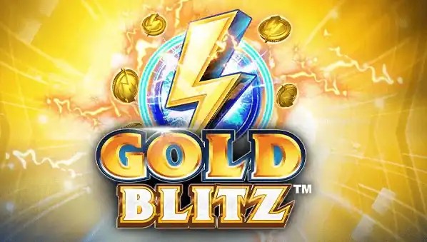 Gold Blitz slot logo by Fortune Factory Studios at Scored Casino