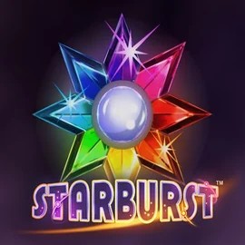 Official Slots logo: Starburst by NetEnt at Scored Casino
