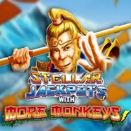 Stellar Jackpots with More Monkeys slot logo by Lightning Box Game at Scored Casino